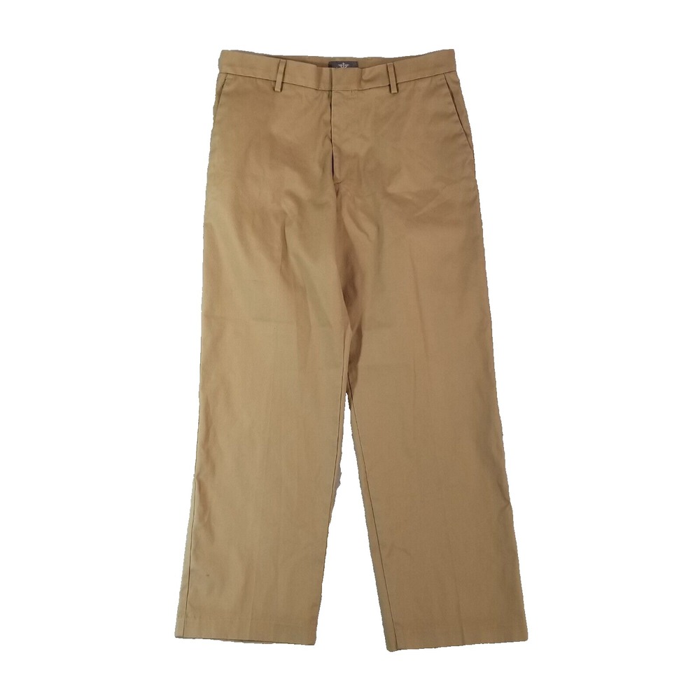 Dockers Pants Men 33x30 Beige D3 Classic Flat Front Flex Stretch Chino